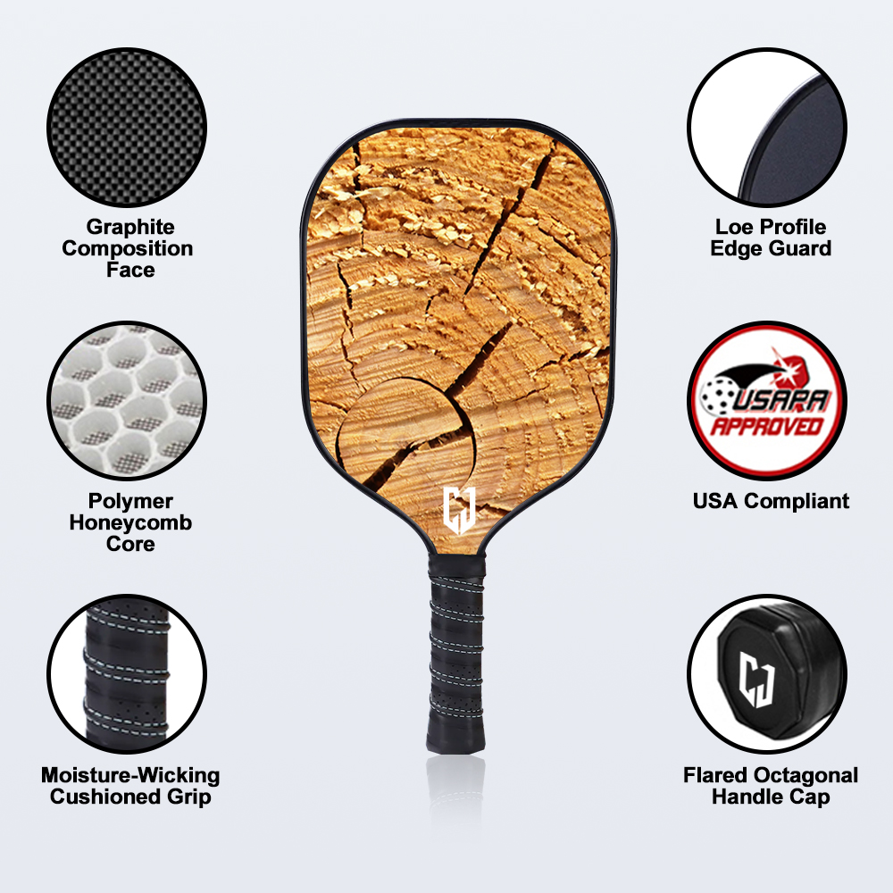 Pagaie de pickleball thermoformée en fibre de carbone